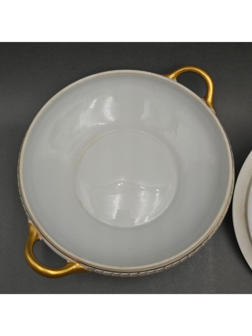 Antique Noritake Chanfaire Covered Vegetable Tureen Round Gold Trim 10" - Picture 8 of 13